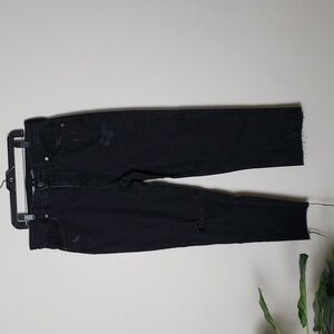 Old navy high rise slouchy straight secret slim pockets, black, women's Sz 2